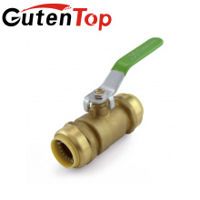 YuHuan High Quality Push Fit Fitting Full Bore Brass Ball Valve 1/2'' 3/4'' inch LBA007 brass fitting Allibaba.com
